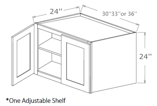 Refrigerator Wall Cabinet Double Doors-One Adjustable Shelf